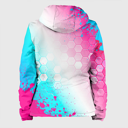 Женская куртка The Witcher neon gradient style вертикально / 3D-Черный – фото 2