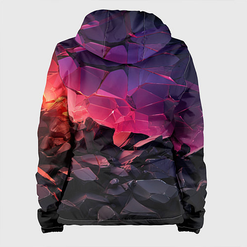 Женская куртка Темные фиолетовые камни текстура / 3D-Черный – фото 2
