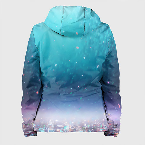 Женская куртка Футуристичный город и конфетти / 3D-Черный – фото 2