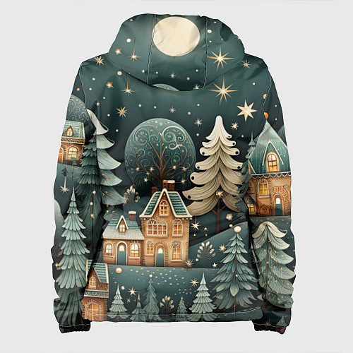 Женская куртка Снежная деревня в праздничном наряде / 3D-Белый – фото 2