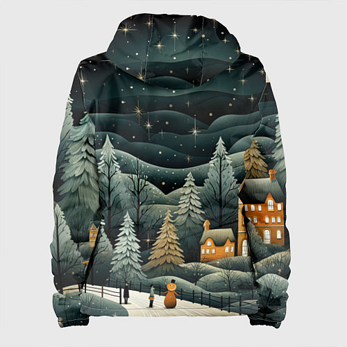 Женская куртка Зима в городе ожидание праздника / 3D-Белый – фото 2