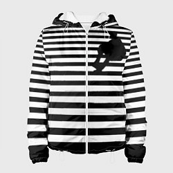 Женская куртка Силуэт на чёрно белом полосы