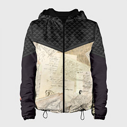 Куртка с капюшоном женская Черновики Пушкина, цвет: 3D-черный