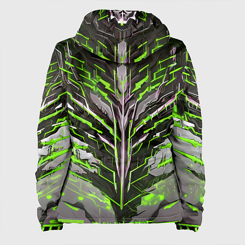 Женская куртка Киберпанк доспех зелёный / 3D-Черный – фото 2