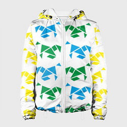 Куртка с капюшоном женская Origami horses, цвет: 3D-белый