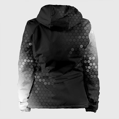 Женская куртка The Witcher glitch на темном фоне по-вертикали / 3D-Черный – фото 2