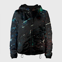 Куртка с капюшоном женская Царапины и краска, цвет: 3D-черный