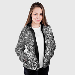 Куртка с капюшоном женская Разбитое зеркало, цвет: 3D-черный — фото 2