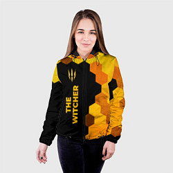 Куртка с капюшоном женская The Witcher - gold gradient по-вертикали, цвет: 3D-черный — фото 2