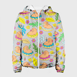 Женская куртка Семья капибар на отдыхе