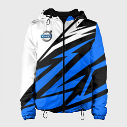 Куртка с капюшоном женская Volvo - white and blue, цвет: 3D-черный