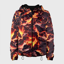 Куртка с капюшоном женская Бурлящая лава, цвет: 3D-черный