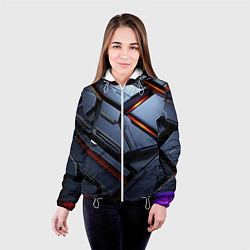 Куртка с капюшоном женская Абстрактная красота, цвет: 3D-белый — фото 2