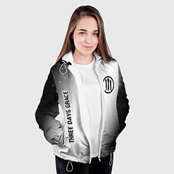 Куртка с капюшоном женская Three Days Grace glitch на светлом фоне вертикальн, цвет: 3D-белый — фото 2