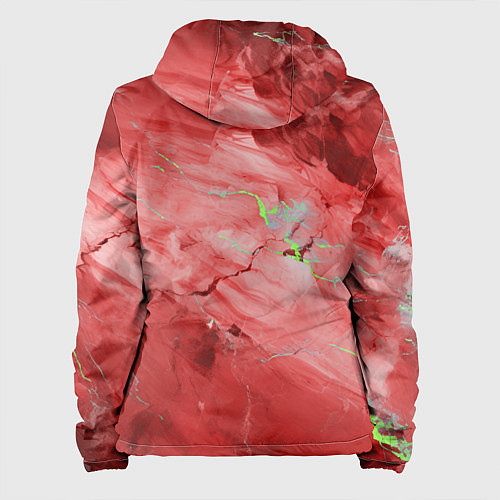 Женская куртка Красный мрамор / 3D-Белый – фото 2