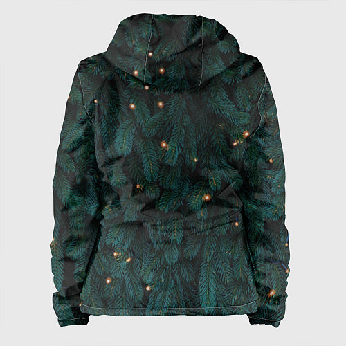 Женская куртка Ёлка и гирлянды / 3D-Белый – фото 2