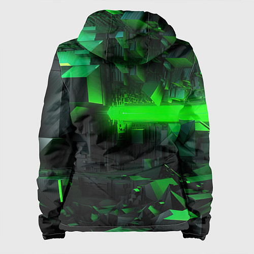 Женская куртка Симметрия зеленых теней / 3D-Черный – фото 2