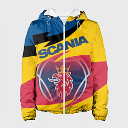 Куртка с капюшоном женская Scania logo, цвет: 3D-белый