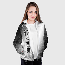 Куртка с капюшоном женская Deftones glitch на светлом фоне по-вертикали, цвет: 3D-белый — фото 2