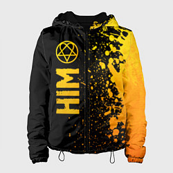 Куртка с капюшоном женская HIM - gold gradient по-вертикали, цвет: 3D-черный