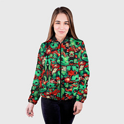 Куртка с капюшоном женская Зелёный деревянный дракончик, цвет: 3D-черный — фото 2