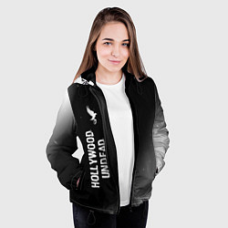 Куртка с капюшоном женская Hollywood Undead glitch на темном фоне по-вертикал, цвет: 3D-черный — фото 2