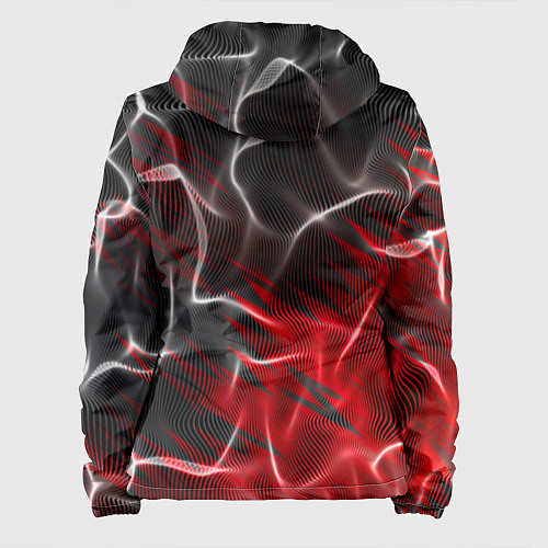 Женская куртка Дым и красные текстуры / 3D-Черный – фото 2