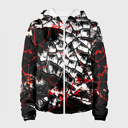 Куртка с капюшоном женская Черные разломы, цвет: 3D-белый