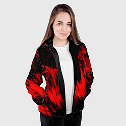 Куртка с капюшоном женская Красное пламя, цвет: 3D-черный — фото 2