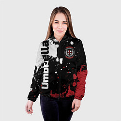 Куртка с капюшоном женская Umbrella Security на спортивном красно бело чёрном, цвет: 3D-черный — фото 2