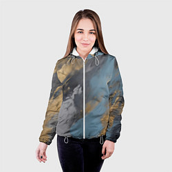 Куртка с капюшоном женская Мазки краски - нейросеть, цвет: 3D-белый — фото 2