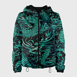 Женская куртка Дракон бирюзового цвета