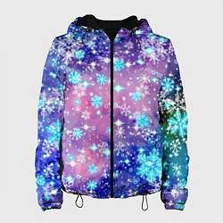 Женская куртка Снежинки - морозный паттерн