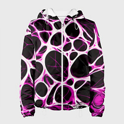 Куртка с капюшоном женская Розовая морская волна, цвет: 3D-белый