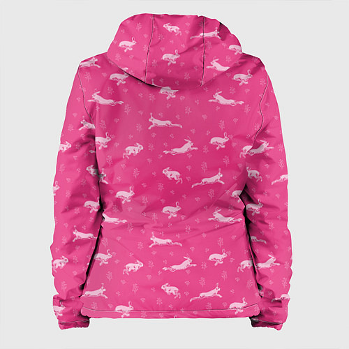 Женская куртка Розовые зайцы / 3D-Белый – фото 2