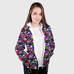 Куртка с капюшоном женская Разноцветный листопад, цвет: 3D-белый — фото 2