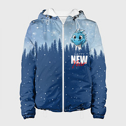 Женская куртка Дракон в зимнем лесу