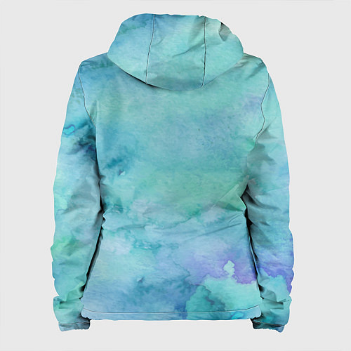 Женская куртка Бирюзовый дракон узор / 3D-Белый – фото 2