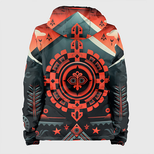 Женская куртка Рисунок в стиле американских индейцев / 3D-Белый – фото 2