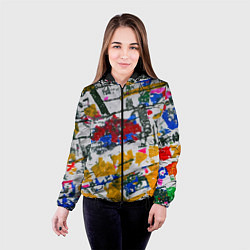 Куртка с капюшоном женская Абстракция дорога, цвет: 3D-черный — фото 2
