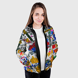 Куртка с капюшоном женская Абстракция дорога, цвет: 3D-черный — фото 2