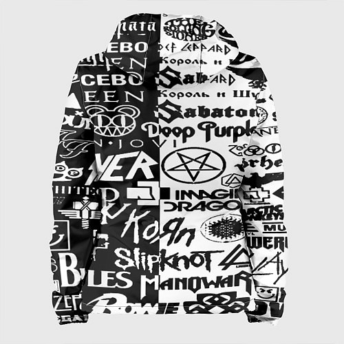 Женская куртка Логотипы лучших групп черно белый / 3D-Белый – фото 2