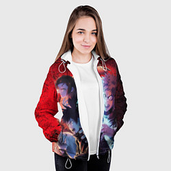 Куртка с капюшоном женская Магическая битва - Итадори Юдзи, цвет: 3D-белый — фото 2