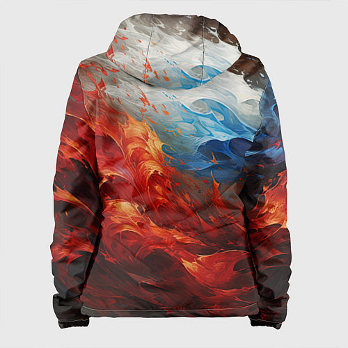 Женская куртка Абстрактный белый синий красный дым / 3D-Белый – фото 2
