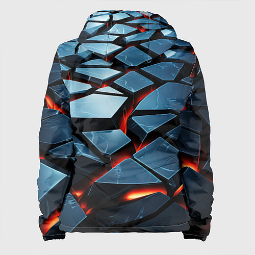 Женская куртка Абстрактные плиты с оранжевым светом / 3D-Черный – фото 2