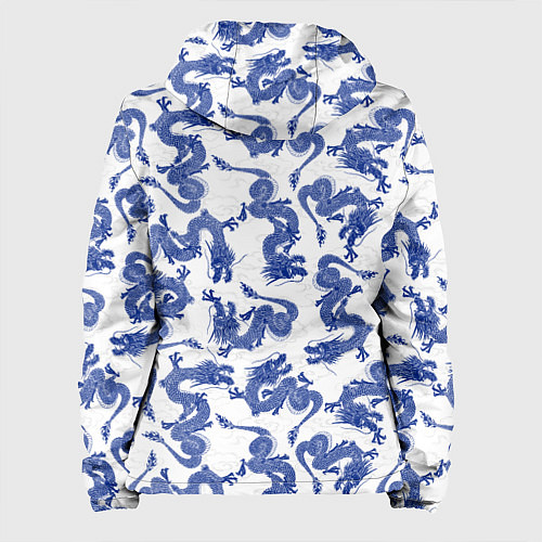 Женская куртка Синие новогодние драконы / 3D-Белый – фото 2