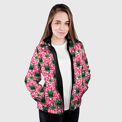 Куртка с капюшоном женская Каракулевые короны, цвет: 3D-черный — фото 2