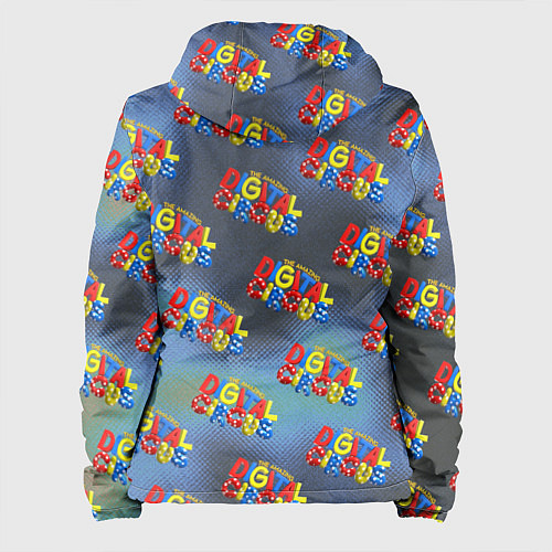 Женская куртка The amazing digital circus pattern / 3D-Черный – фото 2