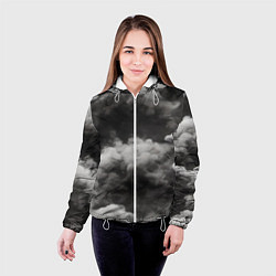 Куртка с капюшоном женская Абстракция сюрреализм, цвет: 3D-белый — фото 2