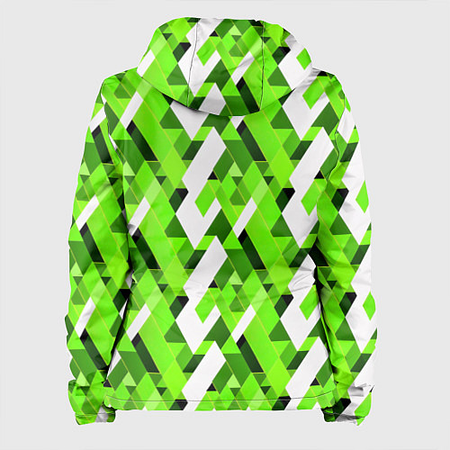 Женская куртка Зелёные и белые фигуры / 3D-Черный – фото 2